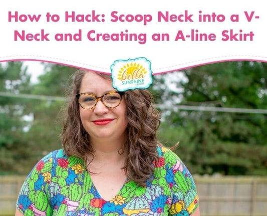 How to Hack: Scoop Neck into a V-Neck and Creating an A-line Skirt