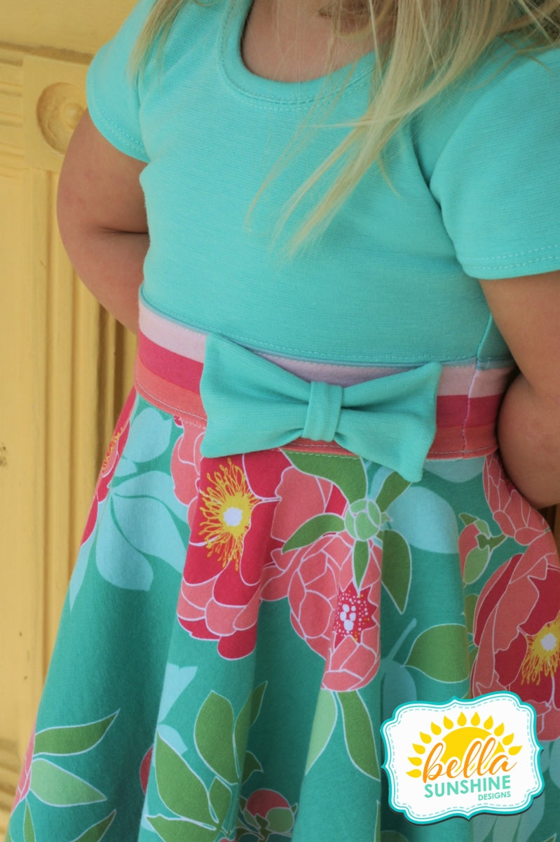 Girls Twirl Dress Pattern Tulip Sleeves, Circle Skirt and Sash 2 to 10  Years Downloadable Sewing Pattern 