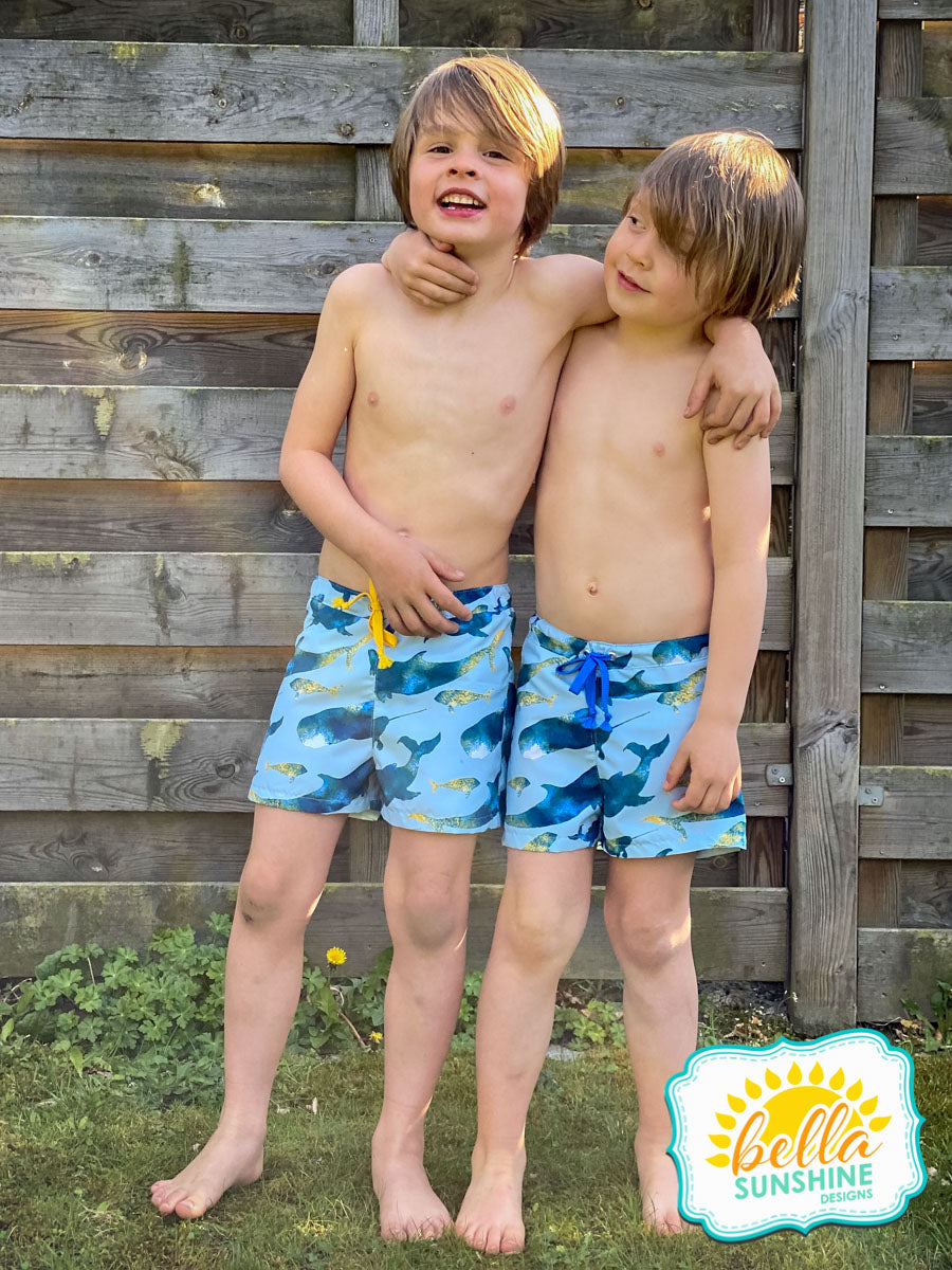 Teen Boys Quick Dry Beach Board Shorts Black Check-Ered Swim Trunk