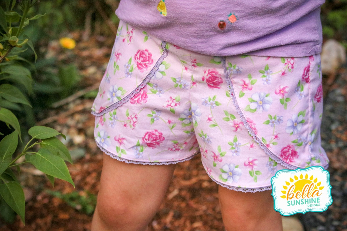 Tess Tulip Shorts sewing pattern for girls - Sew Modern Kids