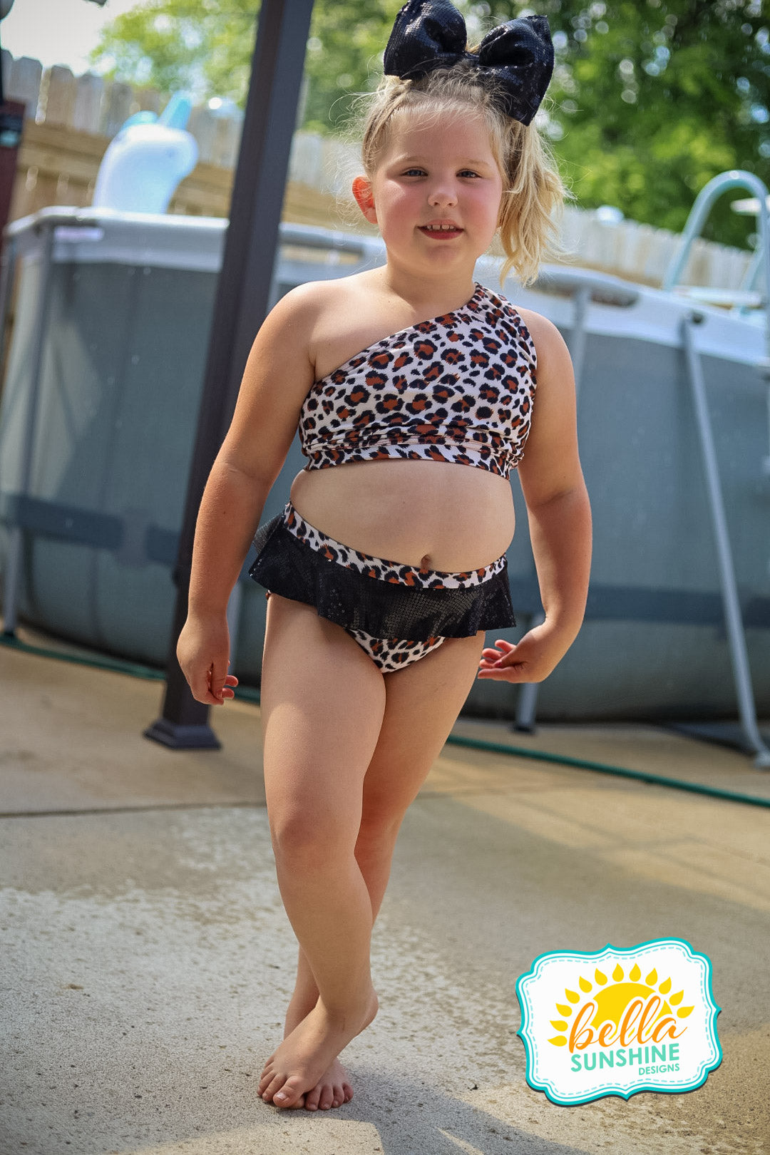 Clothes for Toddler Teenage Girl White Bikini Print Fabric Bathing